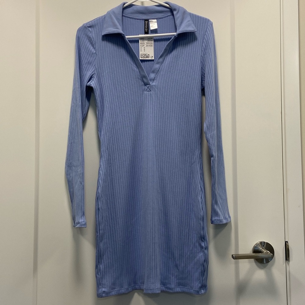 H&M Long sleeved shirt dress, size medium